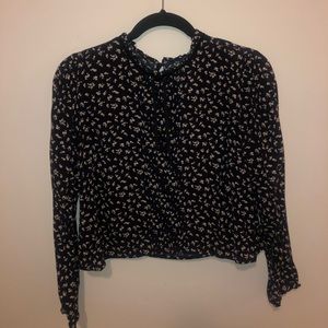Forever 21 Navy Blue Floral Blouse